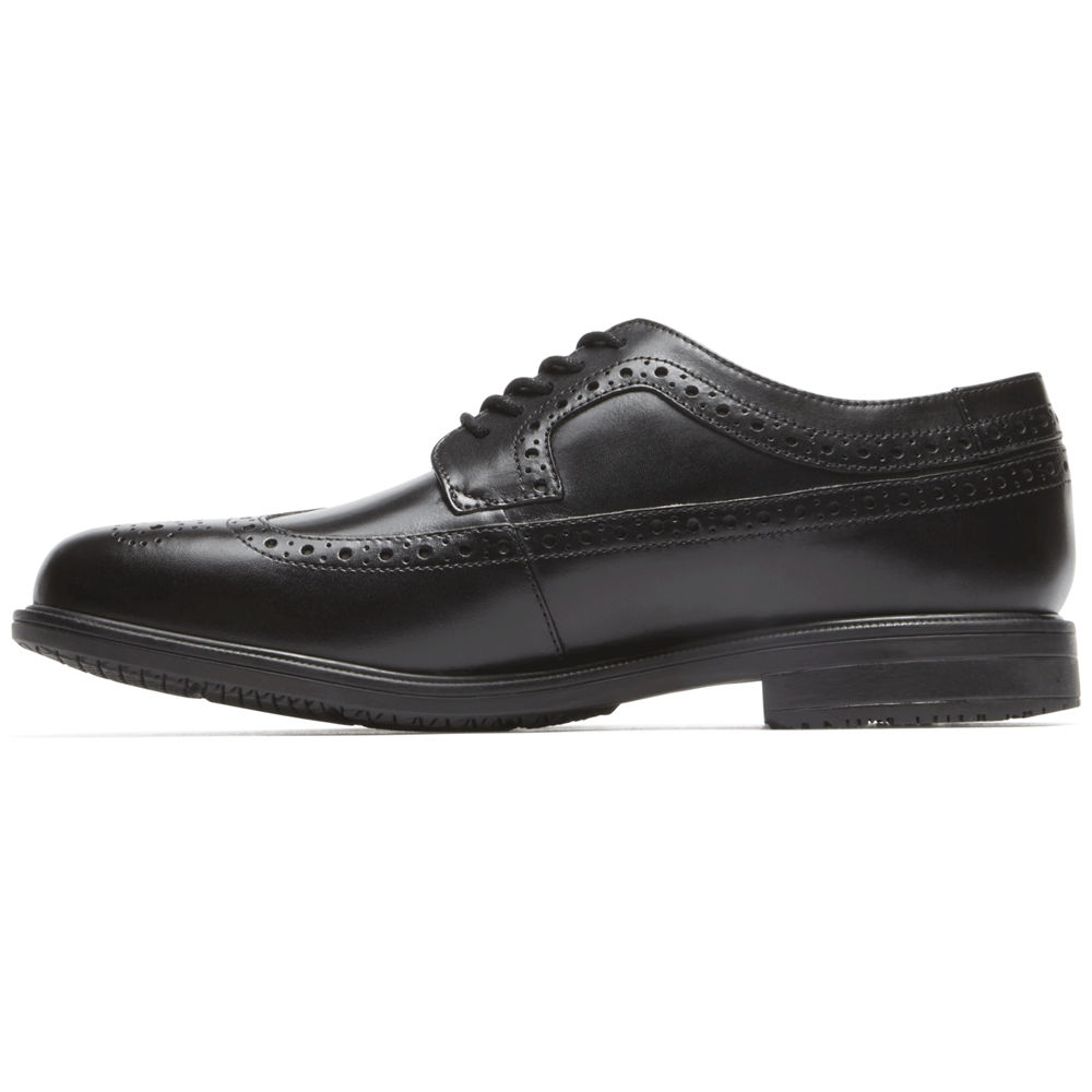 Zapatos De Vestir Rockport Hombre Mexico - Essential Details Ii Wingtip Negros - MNYIQ3694